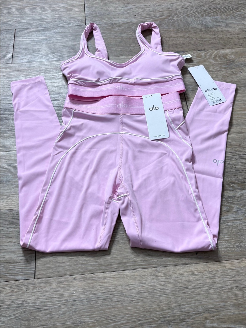 ALO Yoga Kids Light Pink Active One-Piece Set